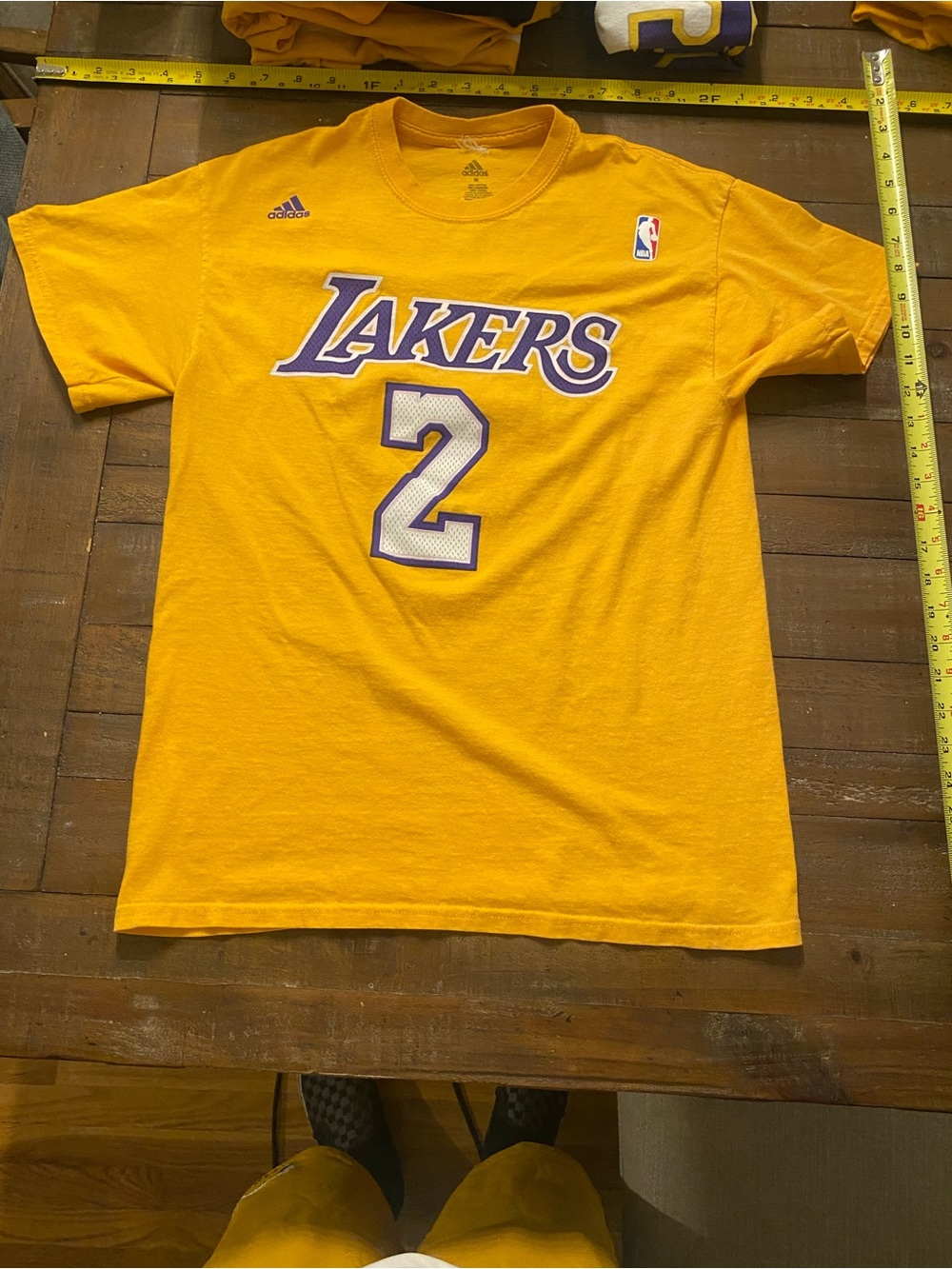 Adidas Los Angeles Lakers Derek Fisher #2 Gold T-Shirt